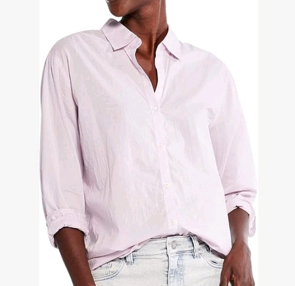 Nic + Zoe lavender 100% cotton long sleeve Button Down Shirt